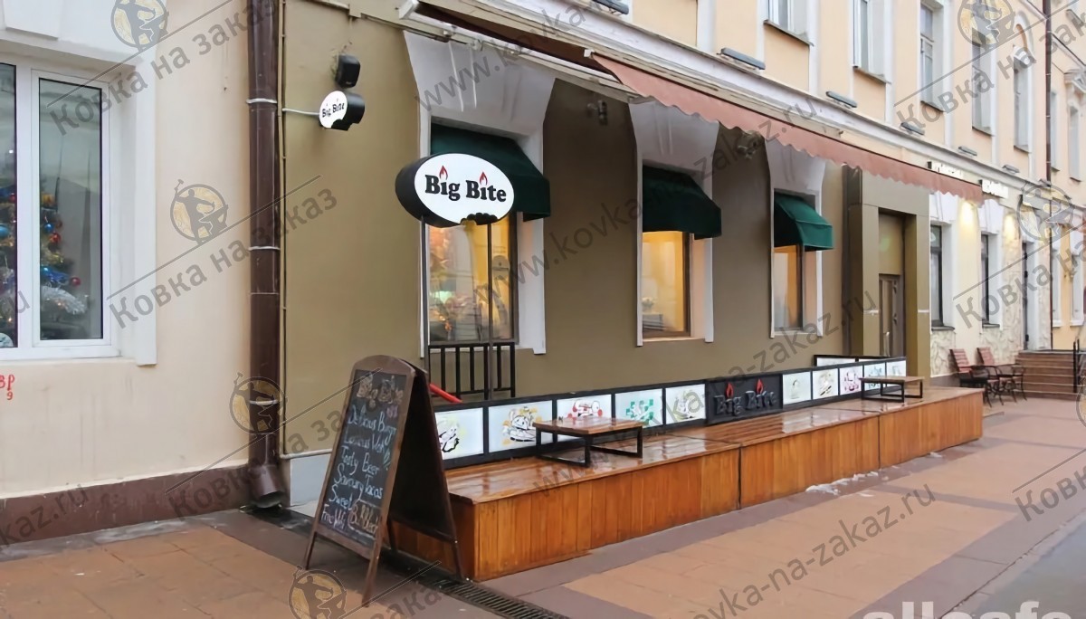 Вывеска для&nbsp;кафе Big Bite на&nbsp;Большой Никитской в&nbsp;самом центре Москвы в&nbsp;Пресненском районе, фото 3