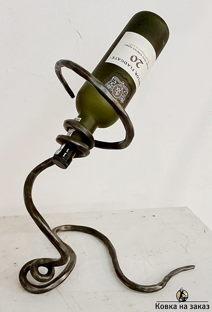 Кованая подставка для одной бутылки вина, фото 1