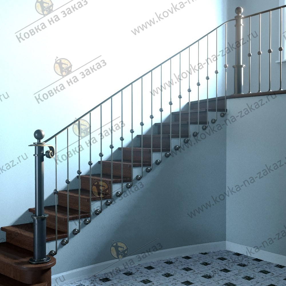 Дизайн-проект кованых перил для&nbsp;лестницы в&nbsp;доме, фото 1