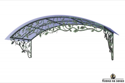 Дизайн-проект кованого арочного козырька над&nbsp;крыльцом с&nbsp;крышей из&nbsp;сотового поликарбоната