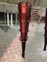 Металлический кованый фонарь в виде факела с украшением декоративными коваными вставками, фото 2