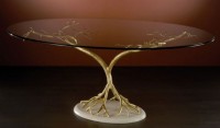 Фигурный кованый стол в&nbsp;виде дерева со&nbsp;стеклянной столешницей и&nbsp;каменным основанием, фото 6