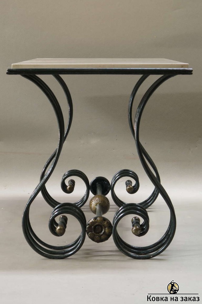 Дизайнерский кованый стол в&nbsp;скандинавском стиле с&nbsp;мраморной столешницей, фото 4