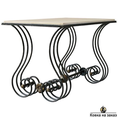 Дизайнерский кованый стол в скандинавском стиле с мраморной столешницей