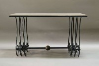 Дизайнерский кованый стол в скандинавском стиле с мраморной столешницей, фото 2