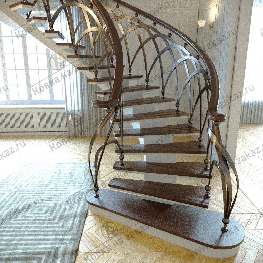 Эскизный проект дизайнерского ограждения для&nbsp;винтовой лестницы