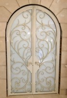 Кованая дверь со стеклом в винный погреб для загородного дома в КП «Миллениум парк» на Новорижском шоссе, фото 2