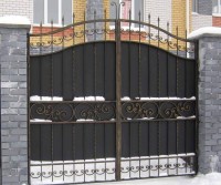 Металлические кованые распашные ворота с калиткой, фото 2