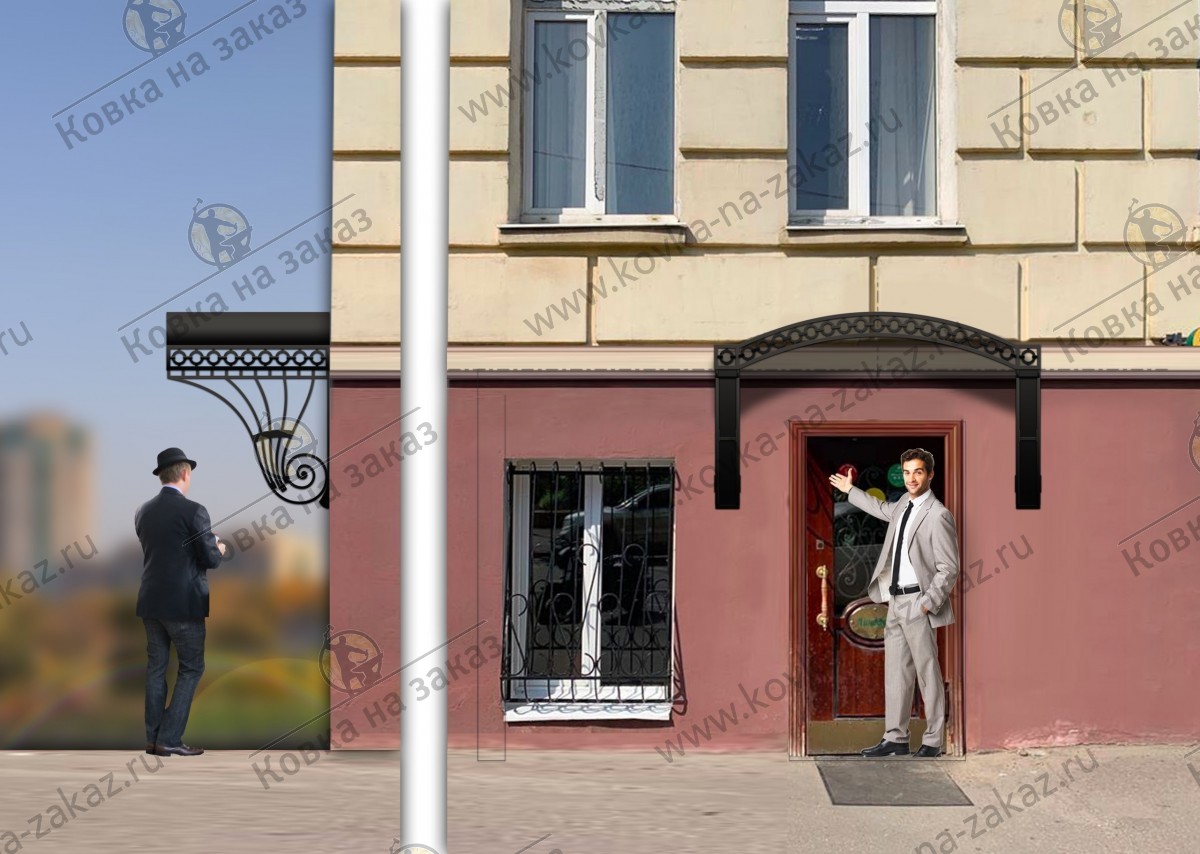 Козырек для кафе на Малой Пироговской, дизайн и эскизы, фото 2