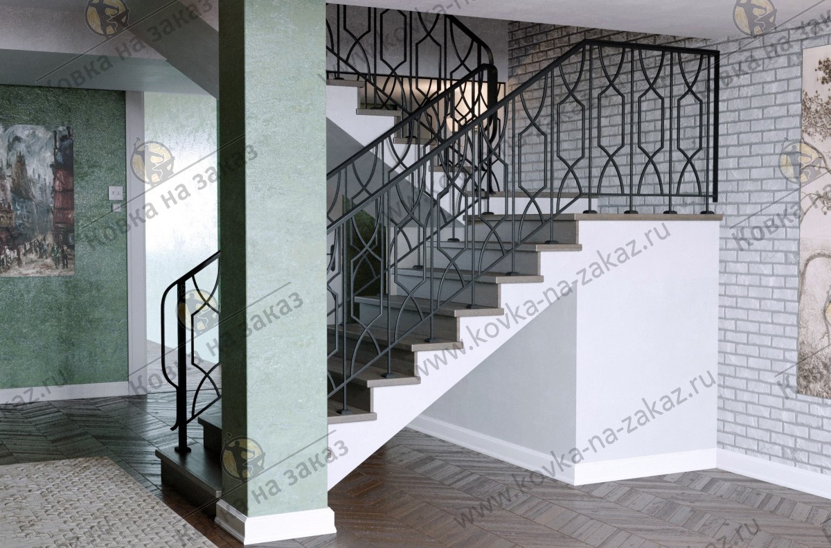 Перила для лестницы в Химках, дизайн и эскизы, фото 2