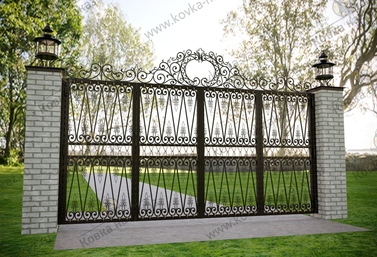 Распашные ворота для усадьбы под Рузой, дизайн и эскизы, фото 2