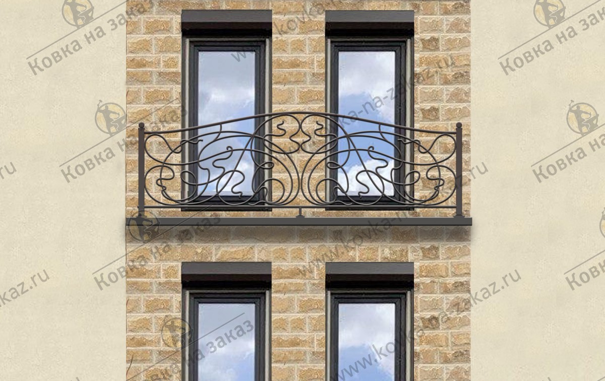Кованый французский балкон в Бурцево, дизайн и эскизы, фото 2