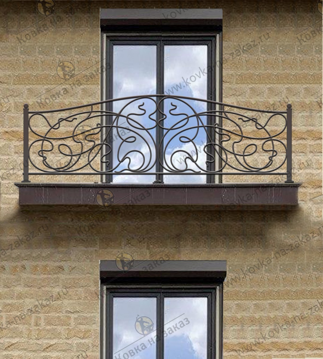 Кованый французский балкон в Бурцево, дизайн и эскизы, фото 3
