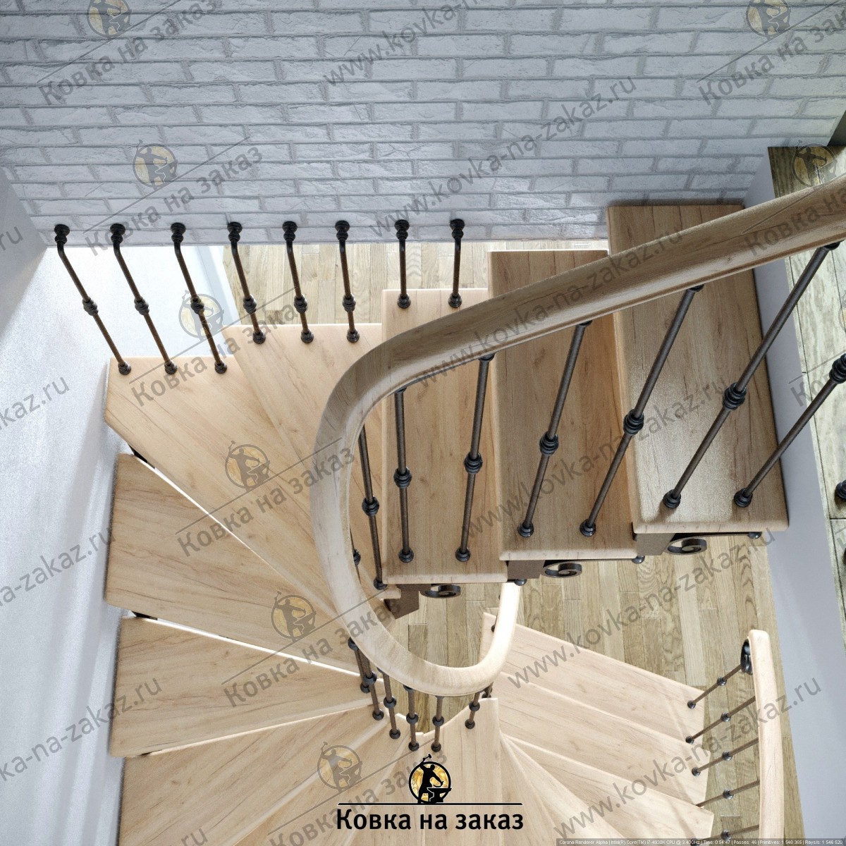 Перила для лестницы в ЖК Видный Город, дизайн и эскизы, фото 4