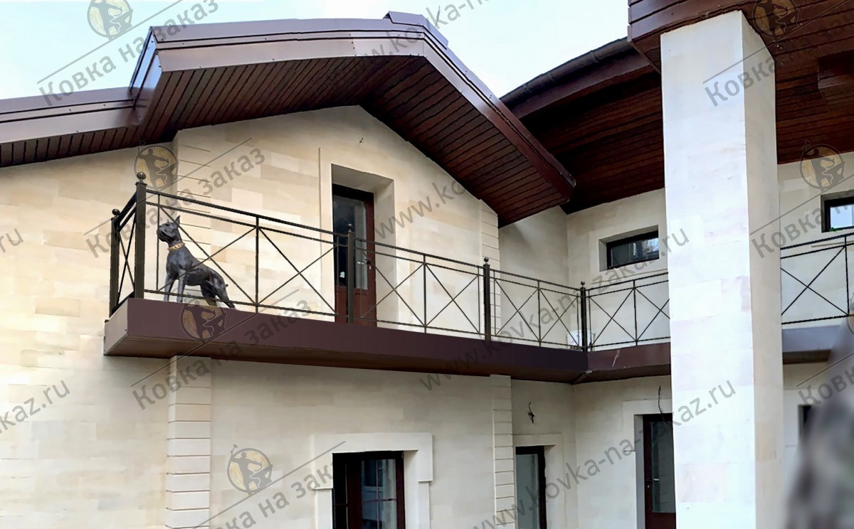 Сварные балконные ограждения второго этажа для&nbsp;загородного дома в&nbsp;Обушково, фото 1