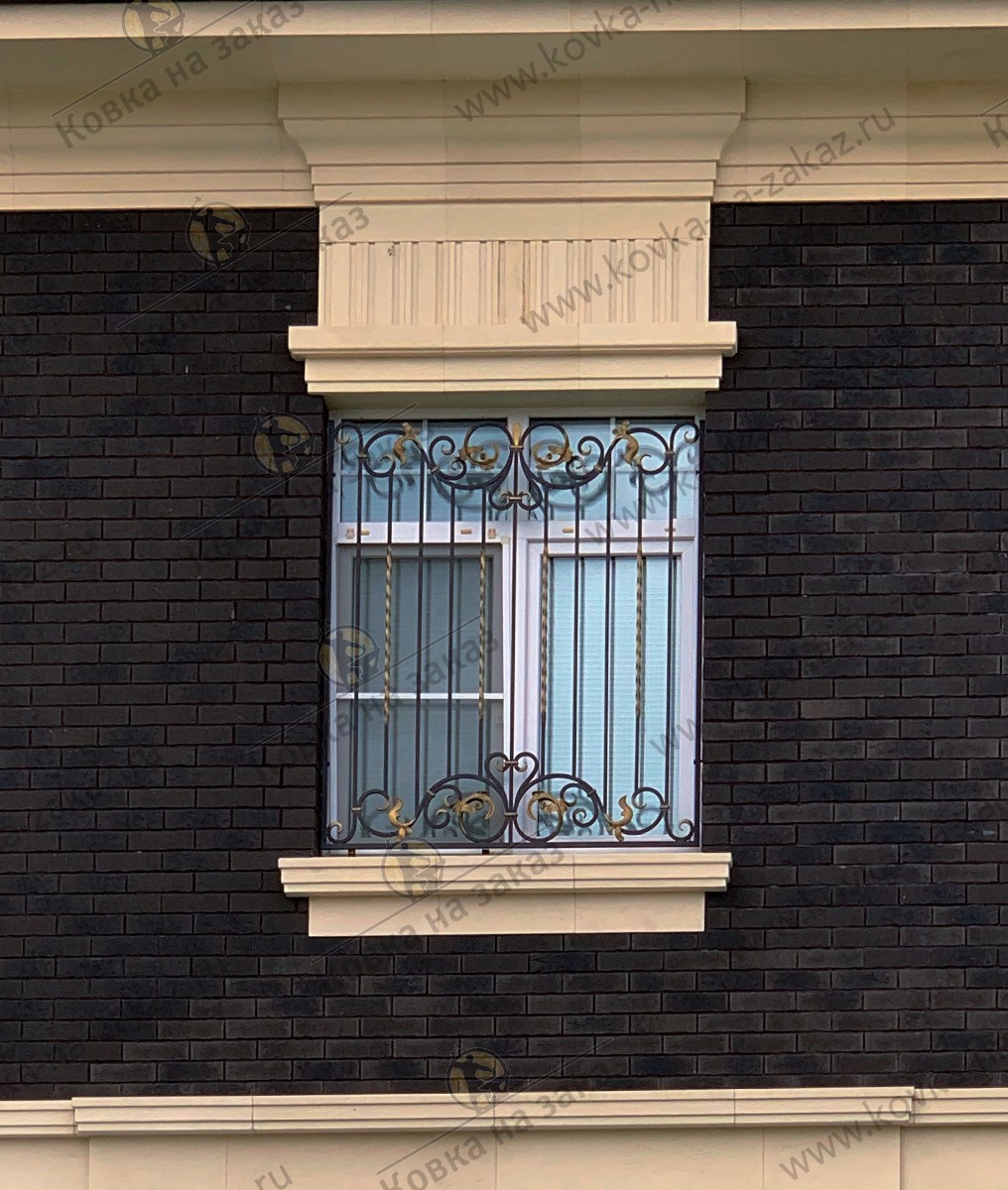 Кованая решетка для&nbsp;окна загородного дома в&nbsp;ДНП&nbsp;Чистые ключи рядом с&nbsp;Апрелевкой в&nbsp;Наро-Фоминском округе, фото 2