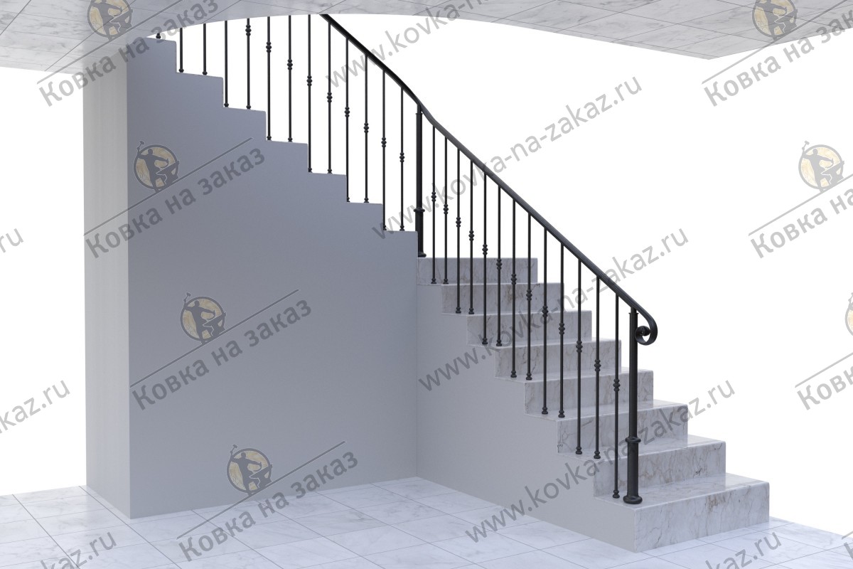 Перила для лестницы загородного дома в Дмитрове, дизайн и эскизы, фото 2